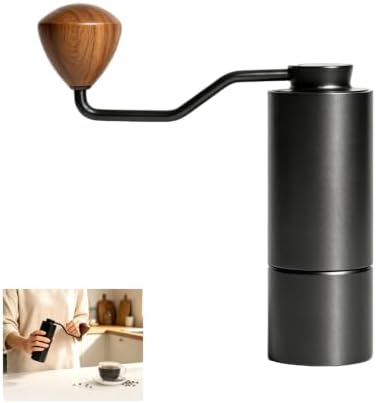 Portable Manual Coffee Grinder with Adjustable Stainless Steel Burr Mill by Unknown