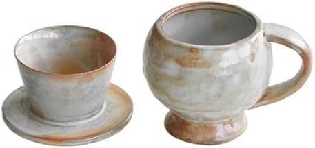Fay Bless Vintage Ceramic V60 Coffee Dripper Set – Handmade Rustic Pour Over Coffee Brewer with Mug & Pot (2) by FayBlessFiveElementOasis