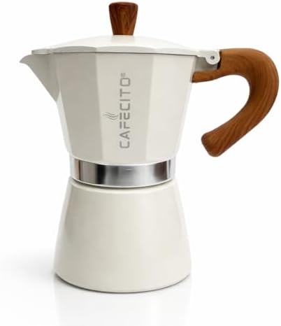 CAFECITO® Moka Pot Stovetop Espresso Maker with Anti-Splash Valve – Cuban Coffee Maker Cafetera Cubana | 6 Cup Greca Coffee Maker Crema Edition with Wood Handle | Classic Cafecito Brewing - Image 3