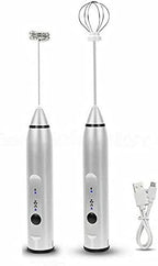 1 Piece Silver Electric Milk Frother / Whisker / Mixer for Coffee Espresso Expresso Latte Frappuccino Macchiato and Egg Beater - Portable Light Easy Wash - Image 2