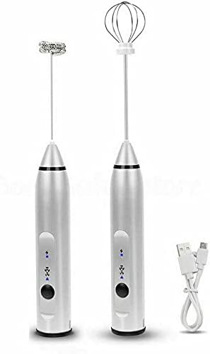 1 Piece Silver Electric Milk Frother / Whisker / Mixer for Coffee Espresso Expresso Latte Frappuccino Macchiato and Egg Beater - Portable Light Easy Wash - Image 2