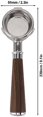 58mm Bottomless Portafilter, Stainless Steel Triple Ear Design with Solid Rosewood Handle for Machines Compatible with Barsetto Coffee Makers - Image 5