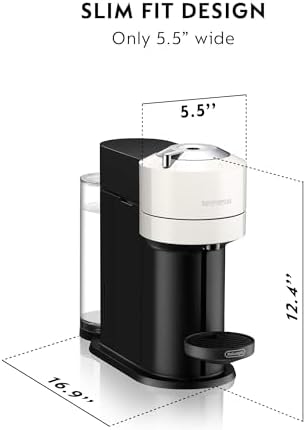 Nespresso Vertuo Next Coffee and Espresso Maker by De'Longhi with Aeroccino Milk Frother, White Descaling Kit - Image 2