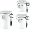3 Pcs White Sealed Tank Stainless Steel Vacuum Container Tea Jar Food Containers Coffee Bean Airtight Can Flour Container Canister Sets by Unknown