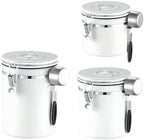 3 Pcs White Sealed Tank Stainless Steel Vacuum Container Tea Jar Food Containers Coffee Bean Airtight Can Flour Container Canister Sets by Unknown