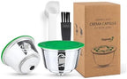Upgraded Refillable Coffee Capsule Reusable Stainless Steel Filter Cup Cofee Machine Crema Maker(Dark Grey) by Unknown