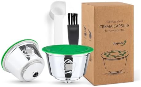 Upgraded Refillable Coffee Capsule Reusable Stainless Steel Filter Cup Cofee Machine Crema Maker(Dark Grey) by Unknown