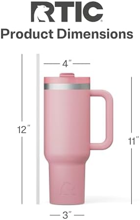 RTIC 40oz Road Trip Tumbler, Insulated, Ceramic Lined, Dusty Rose - Image 4