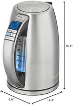 Cuisinart PerfecTemp 1.7-Liter 1500-Watt Stainless Steel Cordless Programmable Kettle with Six Presets, Stay-Cool Handle, & 360-Degree Swivel Power Base With LED display (CPK-20) - Image 7