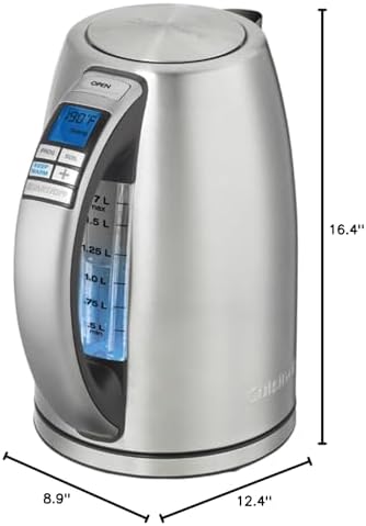Cuisinart PerfecTemp 1.7-Liter 1500-Watt Stainless Steel Cordless Programmable Kettle with Six Presets, Stay-Cool Handle, & 360-Degree Swivel Power Base With LED display (CPK-20) - Image 7