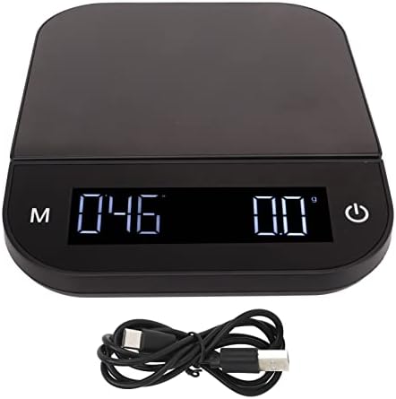 Electric Kitchen Food Scale 5kg/0.1g with Peeling Function, Digital Coffee Scale, Flat Weighing Platform, Brushed Metal, Timing and PC Features (5kg) by Unknown