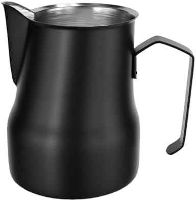350/500ml Stainless Steel Milk Frothing Pitcher Coffee Barista Frother Pitcher Espresso Steaming Frother Latte Cup Milk Jug(black 500ml) by Unknown