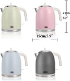 Electric Kettle 1l/35oz Electric Kettle Stainless Steel Water Kettle Vintage Hot Water Boiler Fast Boil Auto Shutoff Boil Dry Protection Portable - Image 2