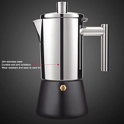 ASHATA Stovetop Maker, Coffee Maker, Induction Heating Pot Stovetop Coffee Maker, Stainless Steel Italian Coffee Machine for Home (500ml) - Image 2