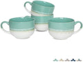 Bosmarlin Ceramic Coffee Mug Set of 4, 16 Oz, Jumbo Latte Mugs, Dishwasher and Microwave, Unique Reactive Glaze (Mint Green, 16 Oz) by Bosmarlin