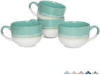Bosmarlin Ceramic Coffee Mug Set of 4, 16 Oz, Jumbo Latte Mugs, Dishwasher and Microwave, Unique Reactive Glaze (Mint Green, 16 Oz) by Bosmarlin