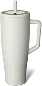 BrüMate Era 40 oz Tumbler with Handle and Straw | 100% Leakproof Insulated Water Bottle Tumbler with Lid and Flexible SoftSip Straw | Made of Stainless Steel | Cup Holder Friendly | 40oz (Dune) by Br%C3%BCMate