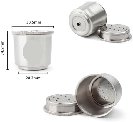 Compatible With Illy，X/Y TYPE Coffee Machine Metal Stainless Steel Coffee Capsule,Refillable Capsule Pod Resuable Filter Cup Fit(2 capsule 1 tamper) - Image 3