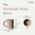 MORA Medium Mugs Set of 4, 16oz Ceramic Pottery Latte Mugs/Coffee Cups - Microwave and Dishwasher Safe - Mushroom - Image 2