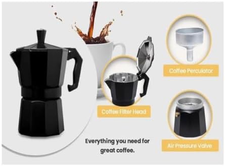 Aluminum Moka Pot Stovetop Espresso Maker with Anti-Scald Handle - Image 4