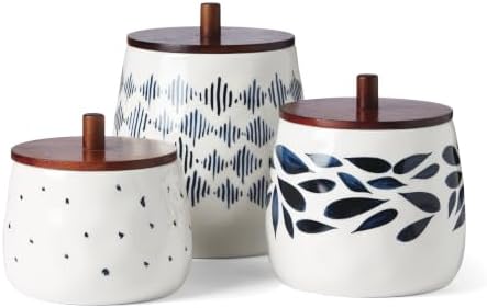 Lenox Blue Bay 3-Piece Canister Set with Lid, for Kitchen Counter by Lenox