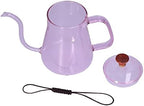 Gooseneck Kettle, Glass Teapot Long Coffee Kettle High Borosilicate Gooseneck Spout Glass Coffee Pot Pour over Kettle for Home (Pink, 350ml) by Unknown