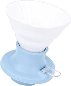 Pour Over Ceramic Coffee Dripper, Immersion Style Filter Brewing System, Manual Brew Maker with Water Control Heat Proof, Ideal for Home Office Use (Blue) - Image 7