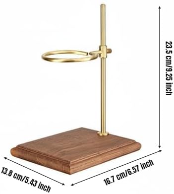 Coffee Stand Pour Over Station Dripper Holder Rack With Adjustable Height Aluminum Alloy Bracket And Wood Base Stable Non Slip Pads suitable for home, Walnut, style to 2 - Image 7