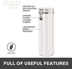 Oggi Tall Clear Canister with Clamp Lid, 58 oz - Large Airtight Food Storage Container, Ideal for Kitchen & Pantry Storage of Bulk, Dry Foods Including Pasta & Spaghetti,(Pack of 12) - Image 2
