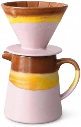 Handmade Ceramic Pour Over Coffee Dripper Set, Pink by Unknown