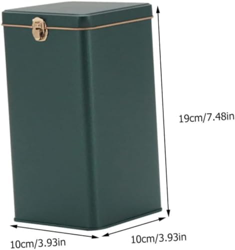 Metal Tea Black Tea Loose Leaf Condiment Organizer for Fridge Containers for Food Tea Storage Can Metal Cookie Tins Container Sealing Pot Tea Storage Container-Deep Greenx3pcs - Image 3