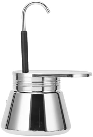 Zerodis Single Spout Mocha Pot, Stainless Steel Espresso Maker Coffee Pot Lightweight Cafe Maker Portable Outdoor Camping Brewed Coffee Cup for All Electric Ceramic Gas Stovetops(50ml) by Zerodis