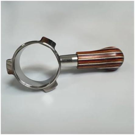 54mm 3-ear Naked Portafilter With BasketStainless Steel Bottomless Coffee Handle(S1 color wood,With 1 cup basket) - Image 2