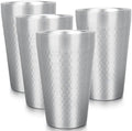 Beasea Stainless Steel Cups 15 oz, 4 Pack Large Stackable Stainless Steel Tumbler Bulk Double Wall Insulated Metal Pint Glasses Tin Cups for Drinking Home Restaurant Office Party Camping by Beasea