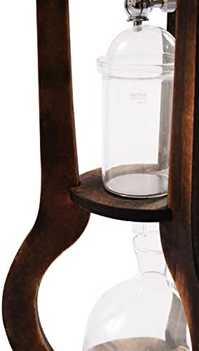 DNYSYSJ Iced Drip Coffee Maker Iced Coffee Cold Brew Drip Tower Coffee Maker Wooden, 6-8 Cup 600ml,Brown (Brown 600ml) - Image 7