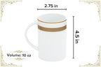Porcelain Mug - White with Gold Rope Design, 4 Piece Set - Image 2