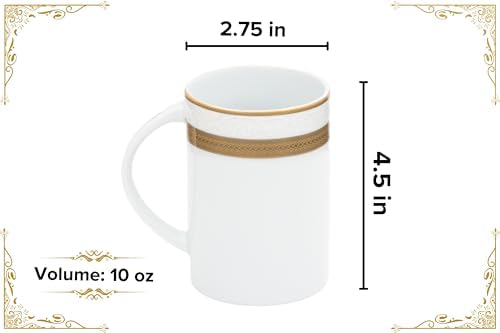 Porcelain Mug - Gold Rope Design, 2 Piece Set - Image 2