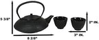 Ebros Gift Japanese Symbol Of Prosperity Evergreen Bamboo Forest Heavy Duty Cast Iron Tea Pot Set With Base Trivet and Cups Set Serves 2 Home And Kitchen Decor Accent Housewarming Gift (Black) - Image 3