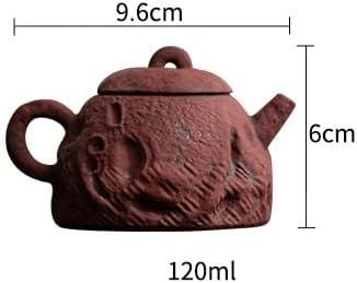 Tea Pot Red Old Rock Mud Teapot Household Retro Stoneware Teapot Single Pottery Anti-scalding Hand-clawed Pot Teapot for Infuser - Image 2