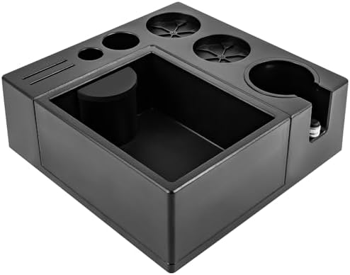 Espresso Knock Box, Detachable Coffee Organizer Box, 9 in 1 Espresso Organizer Station Fit for Storage 51, 54, 58MM Portafilter Holder, Dishwasher Safe Tamping Mat and Storage by Unknown