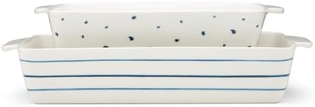 Lenox Blue Bay Dinnerware & Serveware Collection, Porcelain Tableware, Rectangular Baker Set, 2-Piece by Lenox