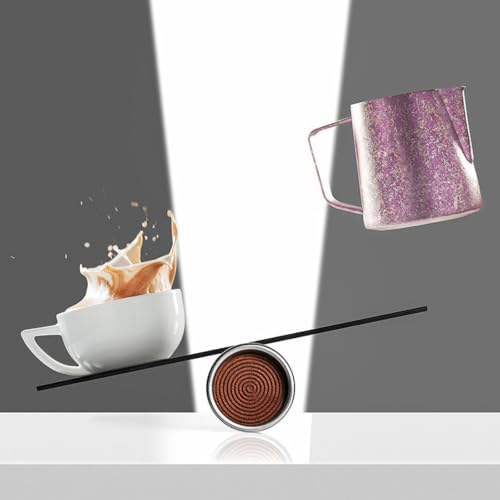 Stainless Steel Milk Frothing Pitcher 20oz/600ml - Espresso Steaming Pitcher for Cappuccino, Latte Art, Coffee Machine Accessories Milk Jugs Frother Cup, Pures Titaniumed - Image 4