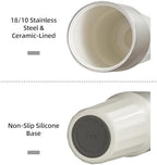 TKK 24 oz Ceramic Coated Tumbler with Straw Lid, 18/10 Stainless Steel Vacuum Leakproof Double Walled Car Cup with Handle & Tea Infuser& Dishwasher Safe, for Hot & Cold Drinks,Porcelain White - Image 5