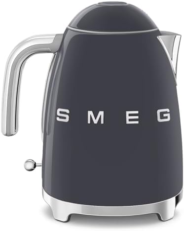 SMEG KLF03 Electric Kettle 1.7L (7 Cup), Retro Hot Water Boiler for Tea & Coffee, Fast Boiling, Auto Shut-Off, Soft Open Lid, 360° Swivel Base Countertop Kettle – Slate Grey - Image 2