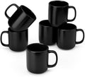 vancasso Stoneware Coffee Mugs Set, 16 oz Ceramic Coffee Cups for Americano Hot Tea Iced Coffee Cold Brew Cocoa Milk Mugs Set of 6, Dishwasher & Microwave Safe, Matte Black by vancasso