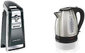 Hamilton Beach (76606ZA) Smooth Touch Electric Automatic Can Opener, Black and Chrome & Electric Tea Kettle, Water Boiler & Heater, 1.7 Liter, Cordless Serving, 1500 Watts, Stainless Steel (40880) by Unknown