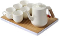 Modern Cream-style Tea Set, 1 Pot& 6 Cups with Tea Tray, Pure and Serene, Exquisite Packaging, Perfect for Mother's Day, Birthdays, and Christmas (Swan Model) by ScizoritoDirect