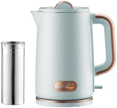 OLEGA Electric Kettle: 1200W Fast Boil Tea Kettles with Tea Infuser 1.5L by OLEGA