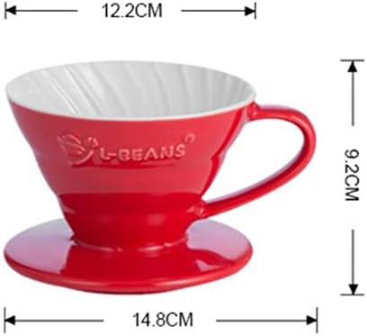 Ceramic Coffee Dripper Pour Over Coffee Maker Brewer Cup Reusable Ceramic Manual Compact Lightweight Easy Clean, Red - Image 3