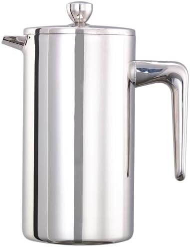Service Ideas Double Wall Coffee French Press, 27oz, Stainless Steel by ServiceIdeas